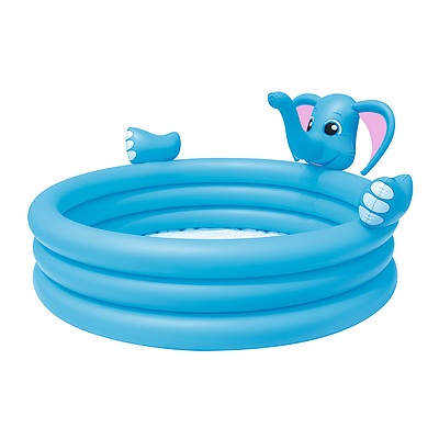 Inflatable Kids Play Pool 3 Ring Elephant Spray Splash Pools Game Toy