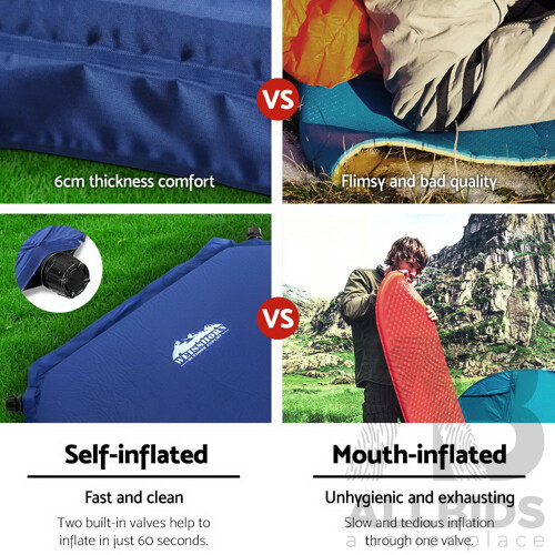 Self Inflating Mattress - Blue - Brand New - Free Shipping