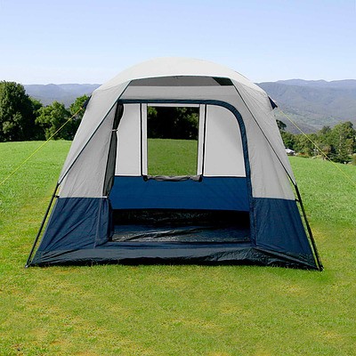 4 Person Canvas Camping Tent - Navy & Grey - Brand New - Free Shipping