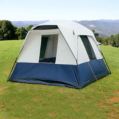 4 Person Canvas Camping Tent - Navy & Grey - Brand New - Free Shipping