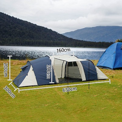 12 Person Family Camping Tent Navy Grey - Brand New