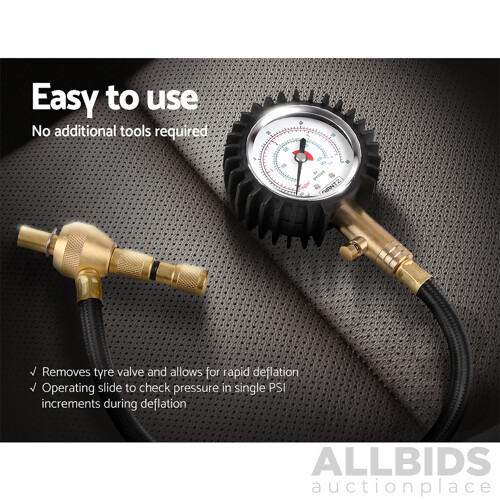 Tyre Deflater with Pressure Gauge Valve - Brand New - Free Shipping