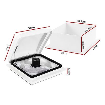 Caravan Roof Vent Hatch Pop up Fan Vents 12V White