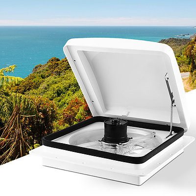 Caravan Roof Vent Hatch Pop up Fan Vents 12V White