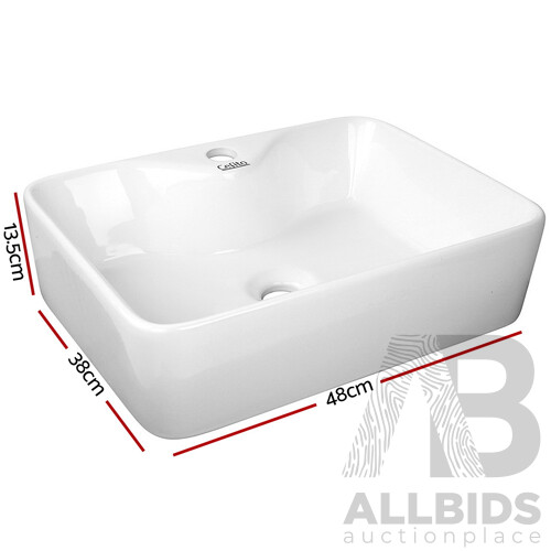 Cefito Ceramic Rectangle Sink Bowl - White