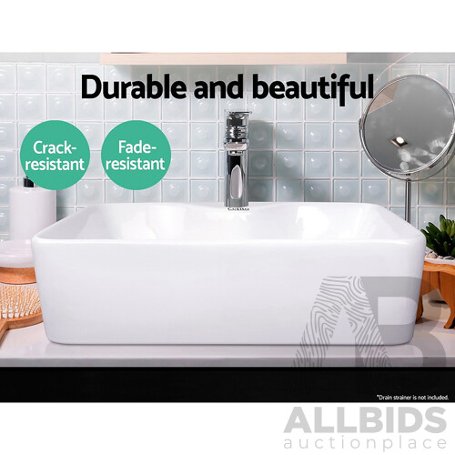 Cefito Ceramic Rectangle Sink Bowl - White