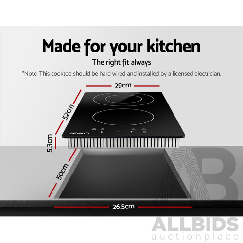 Electric Ceramic Cooktop 30cm Kitchen Cooker Cook Top Hob Touch Control 3-Zones - Brand New - Free Shipping