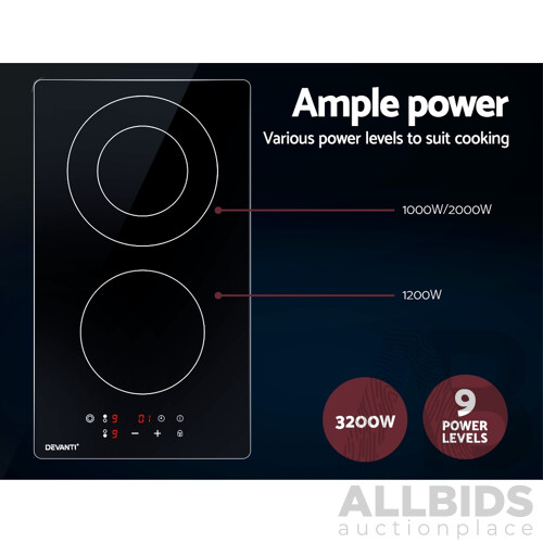 Electric Ceramic Cooktop 30cm Kitchen Cooker Cook Top Hob Touch Control 3-Zones - Brand New - Free Shipping