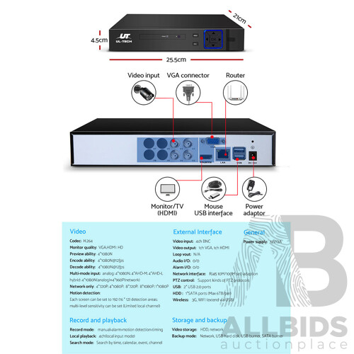 1080P 4-channel CCTV Security Camera - Brand New - Free Shipping