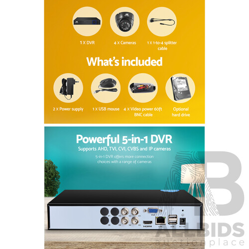 CCTV Security System 2TB 4CH DVR 1080P 4 Camera Sets - Brand New - Free Shipping