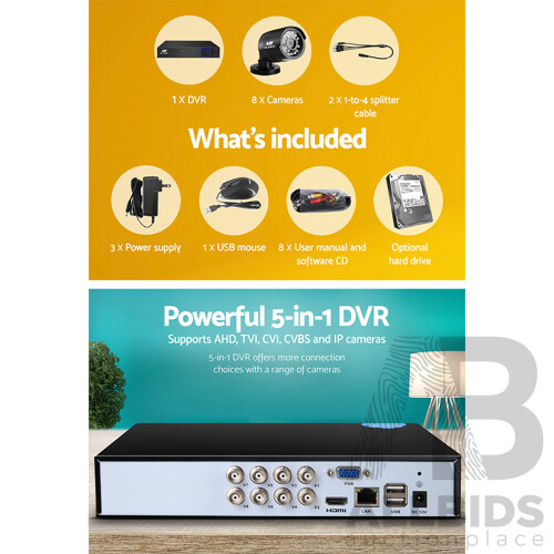1080P 8 Channel HDMI CCTV Security Camera - Brand New - Free Shipping