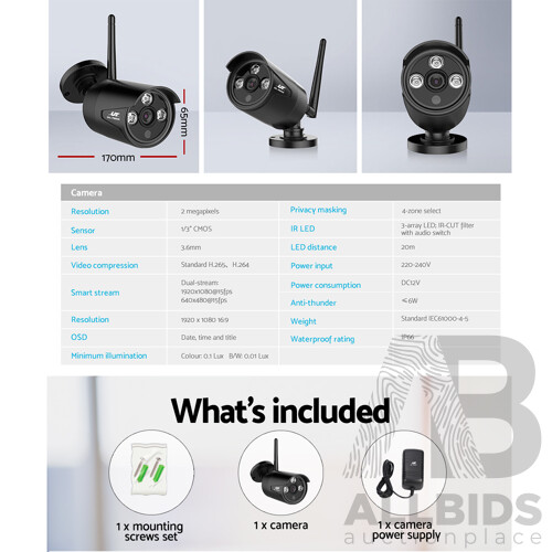 1080P Wireless Security Camera System IP CCTV Home - Brand New - Free Shipping