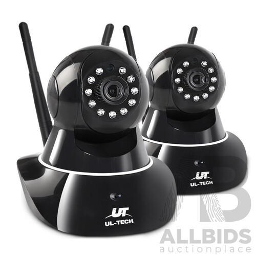 Set of 2 1080P Wireless IP Cameras - Black - Brand New - Free Shipping
