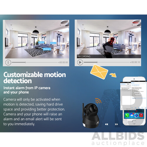 1080P Wireless IP Camera CCTV Security System Baby Monitor Black - Brand New - Free Shipping