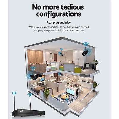 1080P 4CH Wireless Security Camera NVR Video - Brand New - Free Shipping