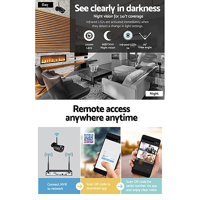 1080P 4CH Wireless Security Camera NVR Video - Brand New - Free Shipping