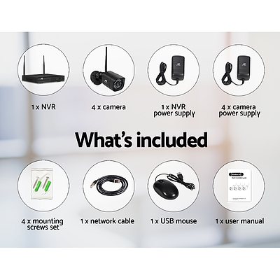 1080P 4CH NVR Wireless 4 Security Cameras Set - Brand New - Free Shipping