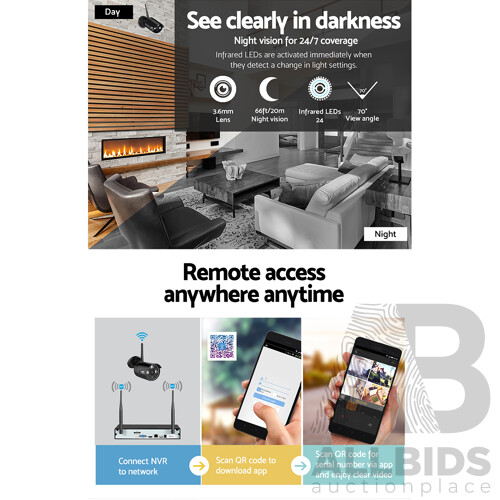 1080P 8CH Wireless Security Camera NVR Video - Brand New - Free Shipping