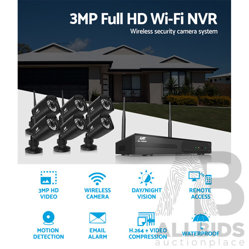 1080P 8CH NVR Wireless 6 Security Cameras Set - Brand New - Free Shipping