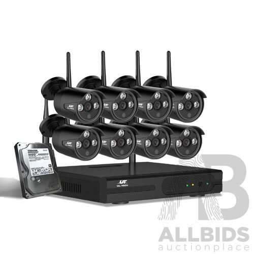 CCTV Wireless Security System 2TB 8CH NVR 1080P 8 Camera Sets - Brand New - Free Shipping