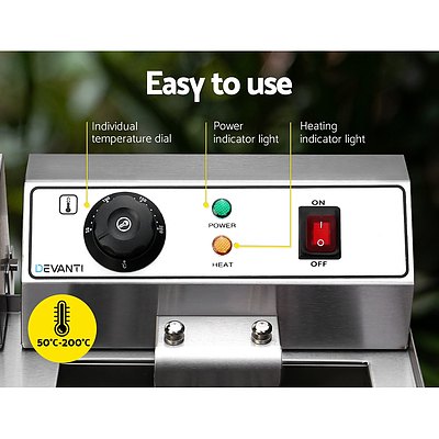 Commercial Electric Deep Fryer Twin Frying Basket Chip Cooker Countertop - Brand New - Free Shipping