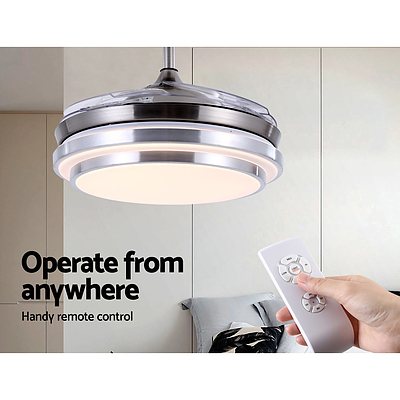 42'' Ceiling Fan Light With Remote Control Fans Lamp Modern Retractable Blade - Brand New - Free Shipping