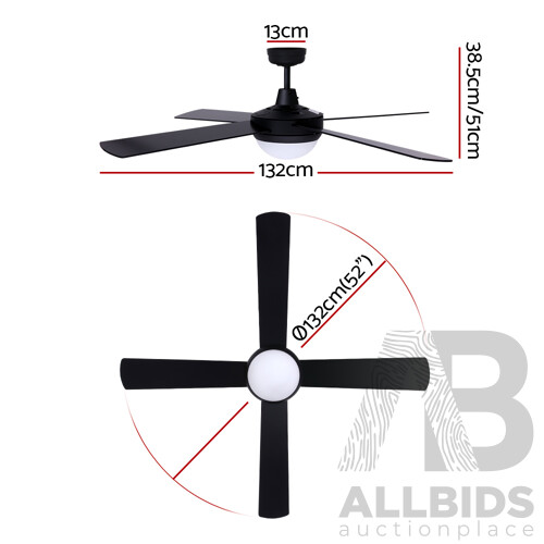 52 Ceiling Fan - Black