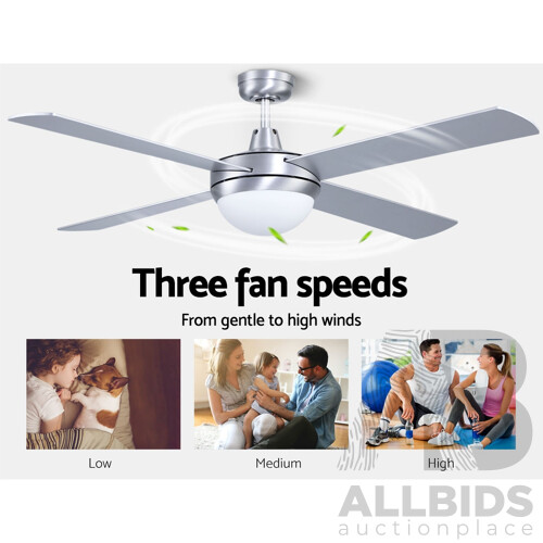 52 Ceiling Fan with Light Silver