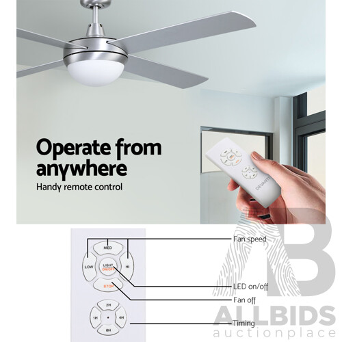 52 Ceiling Fan with Light Silver