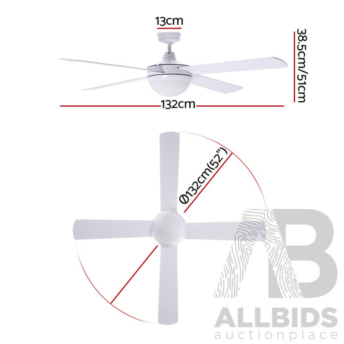 52 Ceiling Fan - White