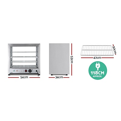 Commercial Food Warmer Pie Hot Display Showcase Cabinet Stainless Steel - Brand New - Free Shipping