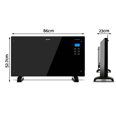 2000W Portable Electric Panel Heater - Black Glass - Brand New - Free Shipping