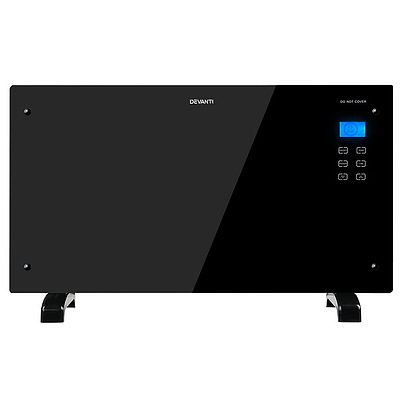 2000W Portable Electric Panel Heater - Black Glass - Brand New - Free Shipping