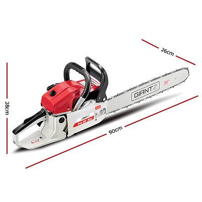 58CC Commercial Petrol Chainsaw - Red & White - Free Shipping