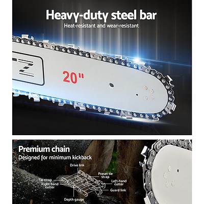 58CC Commercial Petrol Chainsaw - Red & White - Free Shipping