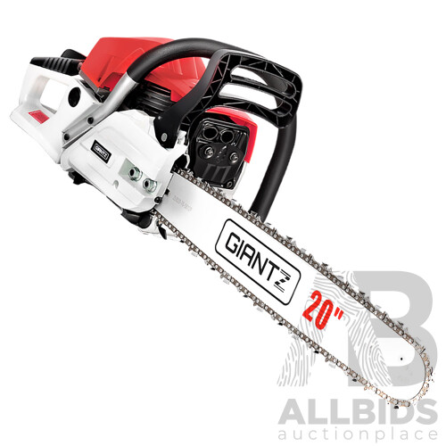62CC Commercial Petrol Chainsaw - Red & White - Free Shipping