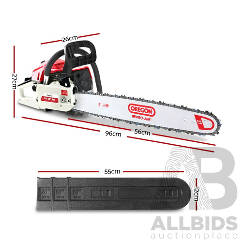 62cc Commercial Petrol Chainsaw 20 Oregon Bar E-Start Chains Saw Tree - Brand New - Free Shipping