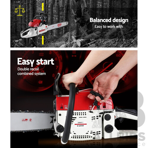 62cc Commercial Petrol Chainsaw 20 Oregon Bar E-Start Chains Saw Tree - Brand New - Free Shipping