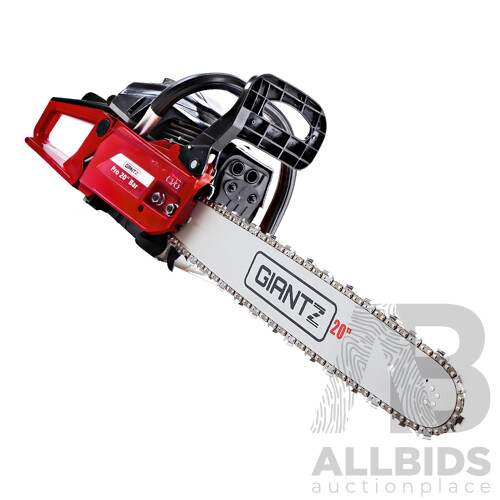 52CC Petrol Commercial Chainsaw Chain Saw Bar E-Start Black