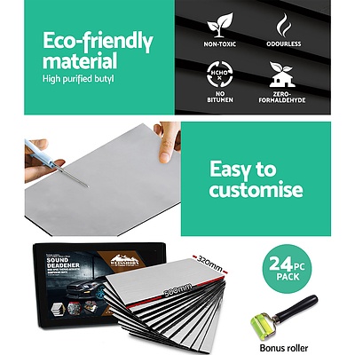 20sq/ft Car Sound Deadener Butyl Heat Proof Insulation Noise Deadening
