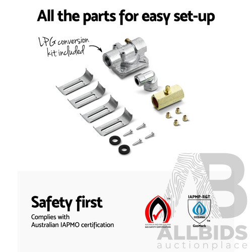 Gas Cooktop 60cm Gas Stove Cooker 4 Burner Cook Top Konbs NG LPG Steel - Brand New - Free Shipping