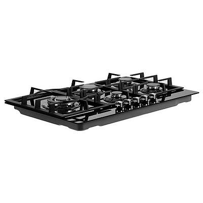 Gas Cooktop 90cm 5 Burner Stove Hob Cooker Kitchen NG LPG Black Glass - Brand New - Free Shipping