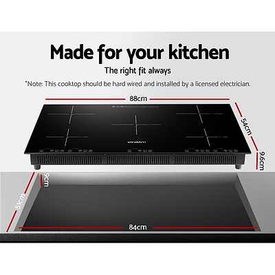 Induction Cooktop 90cm Electric Hob Stove Cooker Ceramic Black Glass - Brand New - Free Shipping