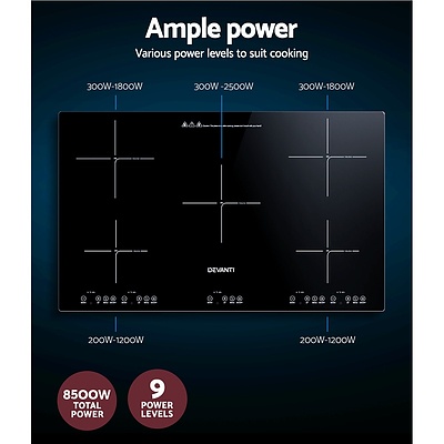 Induction Cooktop 90cm Electric Hob Stove Cooker Ceramic Black Glass - Brand New - Free Shipping