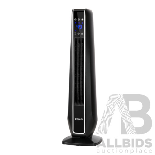 2400W Electric Ceramic Tower Heater - Black - Free Shipping
