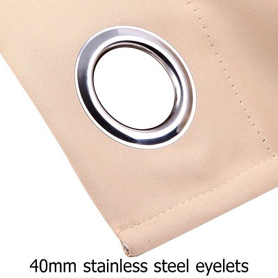 Set of 2 240 x 230cm Block Out Curtains - Latte