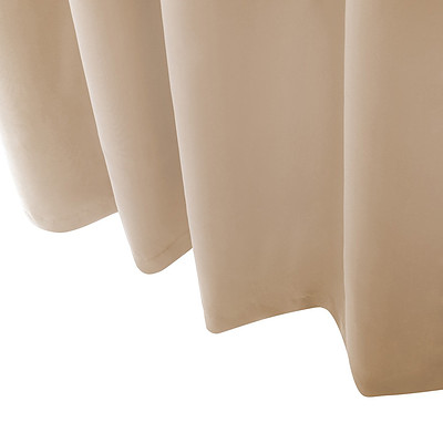 Set of 2 240 x 230cm Block Out Curtains - Latte