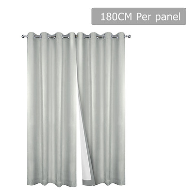 2 Panel 180 x 230cm Eyelet Blockout Curtains - Ecru