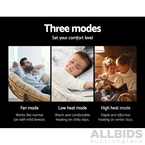 2000W Wall Mounted Panel Heater - Black - Free Shipping