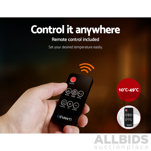 2000W Wall Mounted Panel Heater - Black - Free Shipping